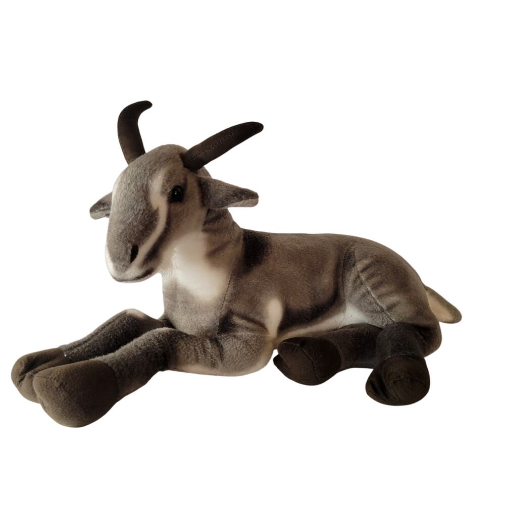 Tiger Tale Toys Plush Gray Antelope Stuffed Animal 15" Laying Horns Goat 2021